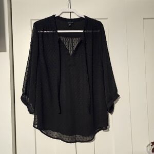 Torrid Black Textured Blouse